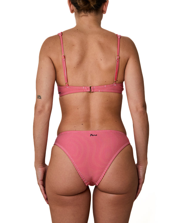 MAUDE - BIKINI BOTTOM, SHINY RED STRIPES