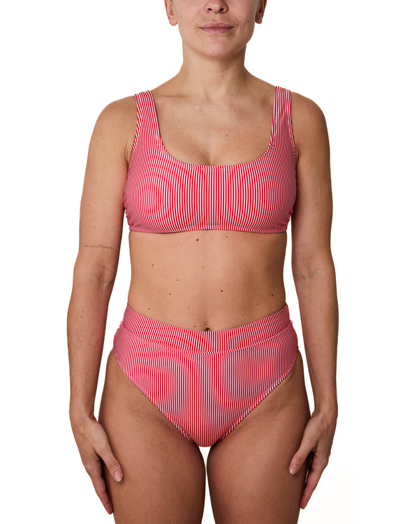 GENEVIEVE - BAS DE BIKINI, LIGNES ROUGES BRILLANT