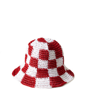 LOLA - CHAPEAU, DAMIER ROUGE