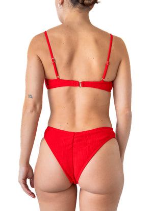 MARIKA - HAUT DE BIKINI, ROUGE TEXTURE