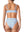 GENEVIEVE - BAS DE BIKINI, BRILLANT A RAYURES TURQUOISES