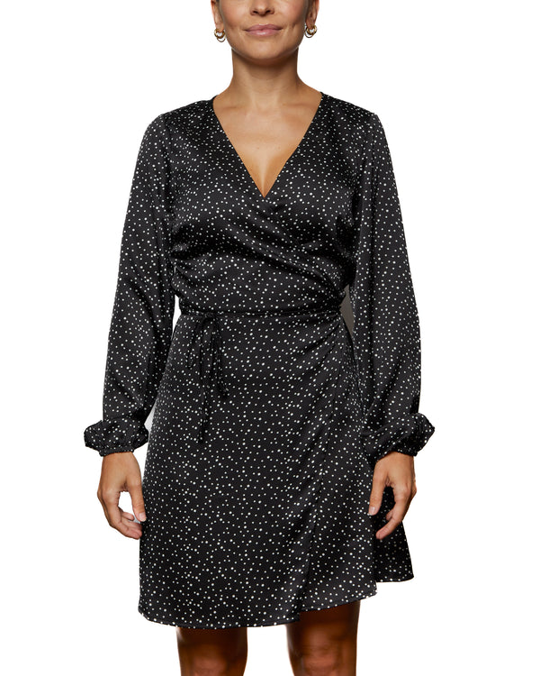 CORINNE - WRAP DRESS, WITH DOTS