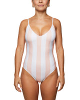 Anne one-piece swimsuit pink stripes / Anne maillot une pièce lignes roses