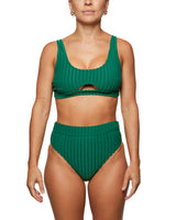 Geneviève bikini bottom green rib
