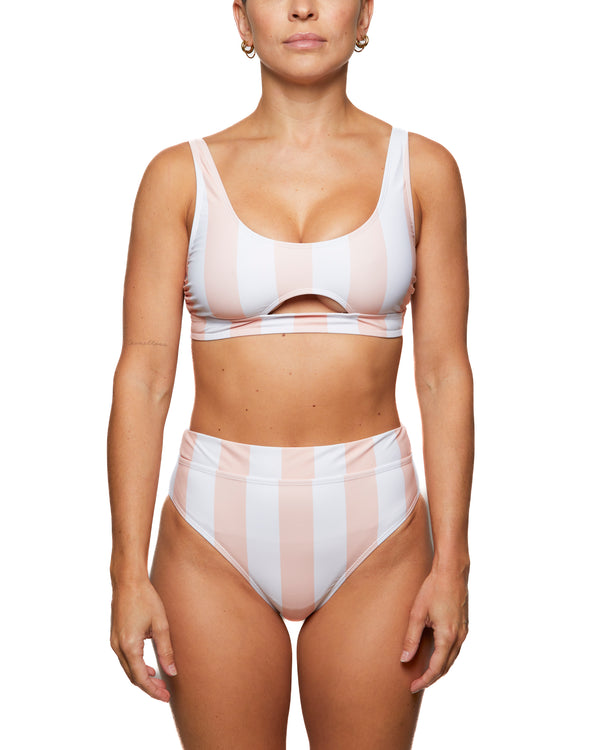 Chanel bikini top pink stripes / Haut de bikini Chanel lignes roses