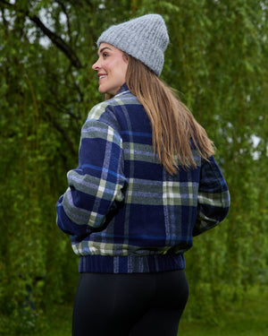 MAXIME - MANTEAU, MARINE ET VERT A CARREAUX