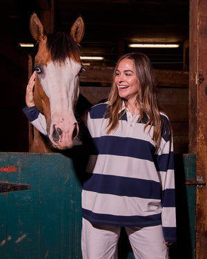MARION - POLO, RAYURES COLLEGIALES MARINES