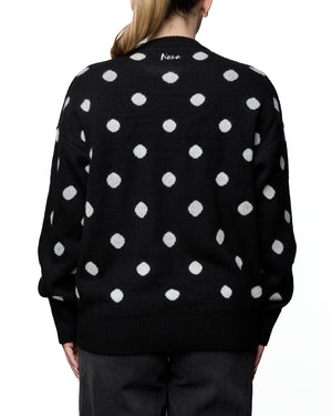 EVELYN - CHANDAIL, NOIR A POIS BLANCS