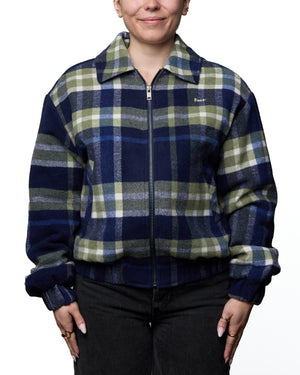 MAXIME - MANTEAU, MARINE ET VERT A CARREAUX