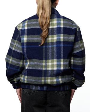 MAXIME - MANTEAU, MARINE ET VERT A CARREAUX