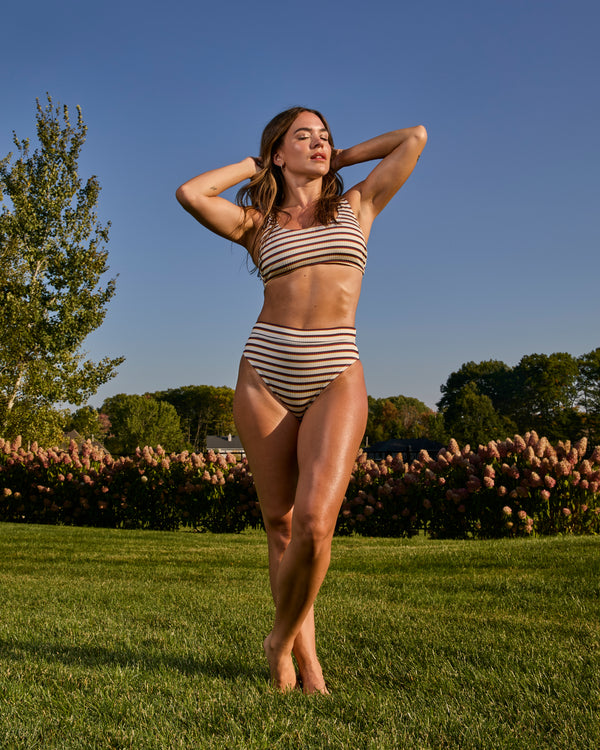 GENEVIEVE - HAUT DE BIKINI, LIGNES MULTI-BOURGOGNE COTELE