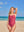 CAROLINE - MAILLOT UNE-PIECE, LIGNES BOURGOGNES ET LILAS