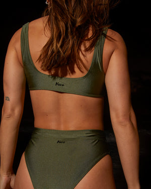 GENEVIEVE - BAS DE BIKINI, VERT KHAKI BRILLANT