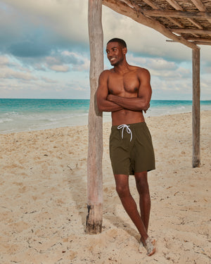 LOU - MAILLOT DE BAIN POUR HOMMES, VERT KHAKI