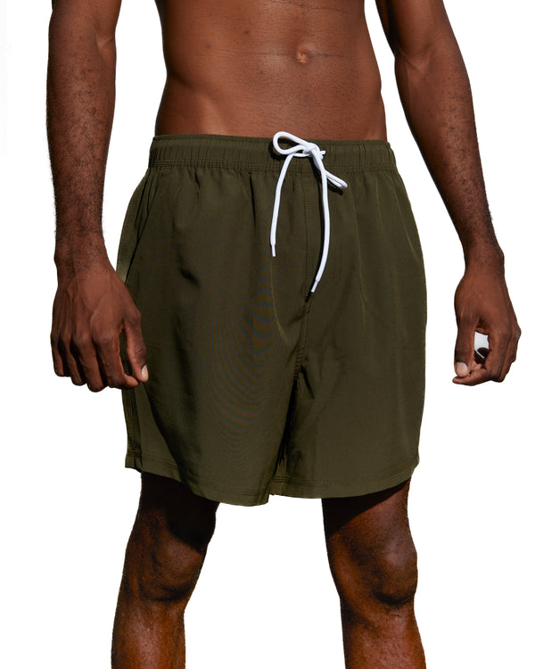 LOU - MEN'S SWIMSUIT, KHAKI GREEN