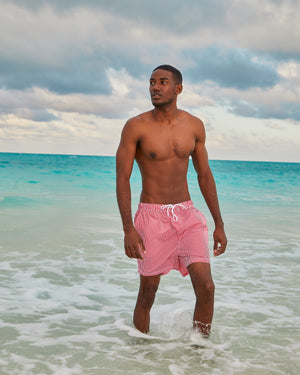 LOU - MAILLOT DE BAIN POUR HOMMES, LIGNES ROUGES