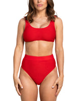 Geneviève bikini bottom red textured