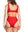 Geneviève bikini bottom red textured / Bas de bikini Geneviève rouge texturé