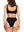 Rachel ribbed black one-piece swimsuit / Rachel maillot une pièce noir côtelé