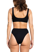 Rachel ribbed black one-piece swimsuit