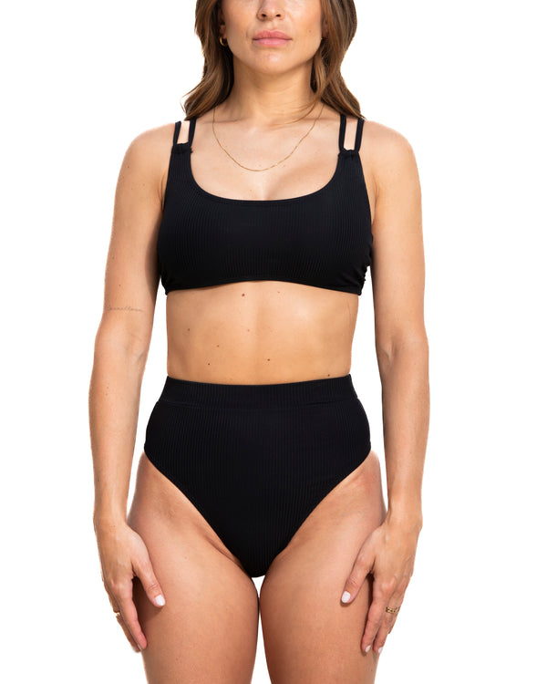 FLORENCE - BIKINI TOP, BLACK RIB