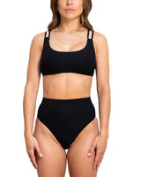 Florence ribbed black bikini top / Haut de bikini Florence noir côtelé