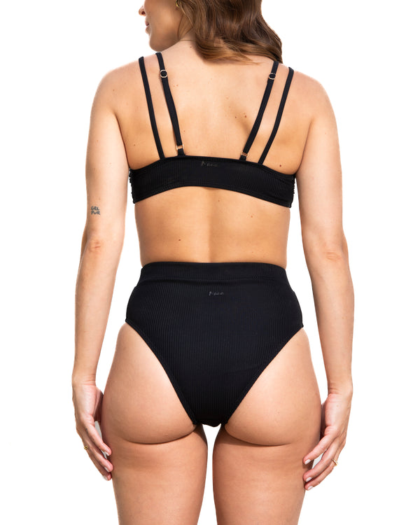 FLORENCE - BIKINI TOP, BLACK RIB