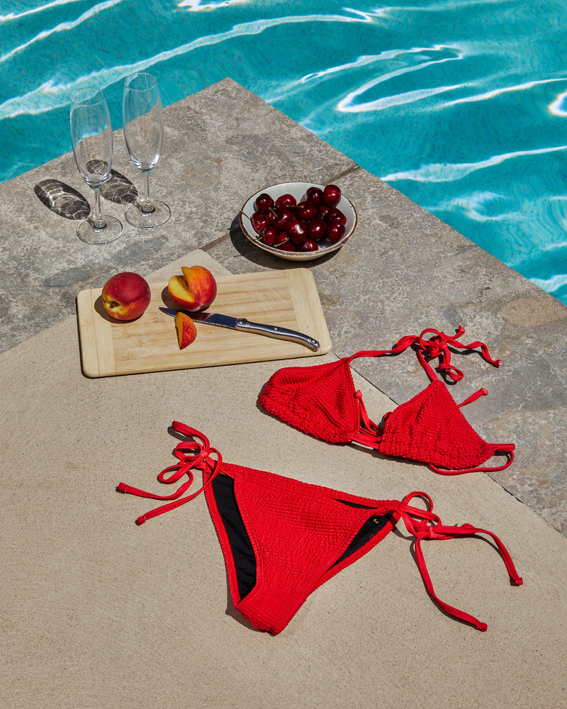 Natalia Bikini top red textured