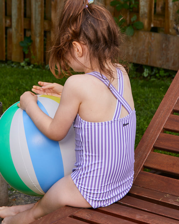 CHARLOTTE - MAILLOT UNE-PIÈCE, RAYURES LILAS