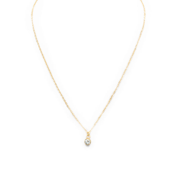 Necklace pendant small zircon gold plated / Pendentif petit zircon plaqué or