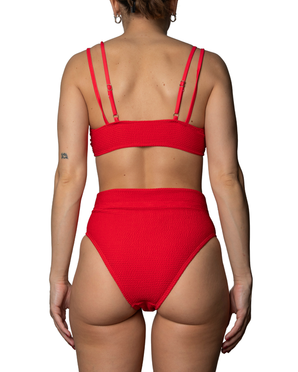 FLORENCE - BIKINI TOP, RED CRINKLE