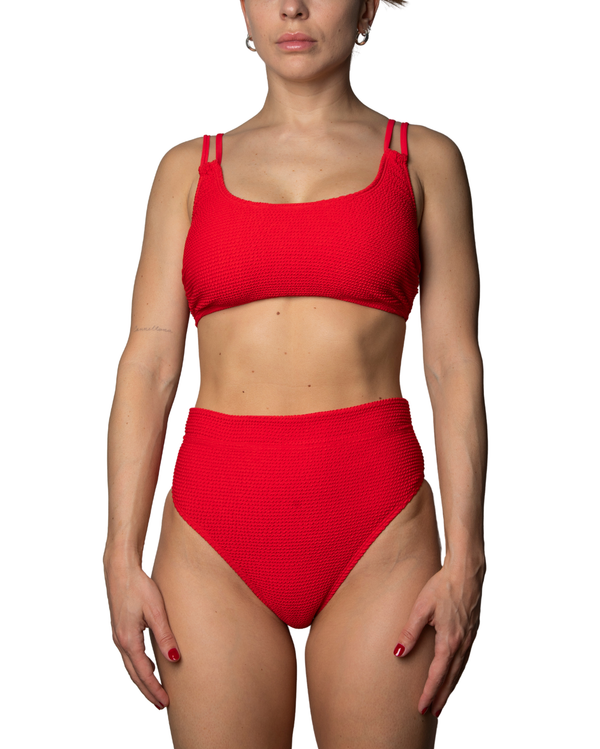 FLORENCE - HAUT DE BIKINI, ROUGE TEXTURE