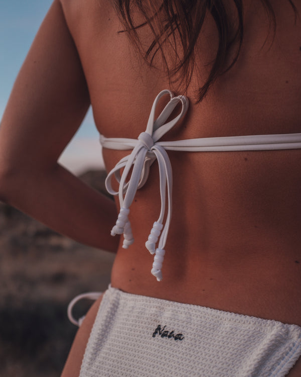 NATALIA - BIKINI TOP, WHITE TEXTURED