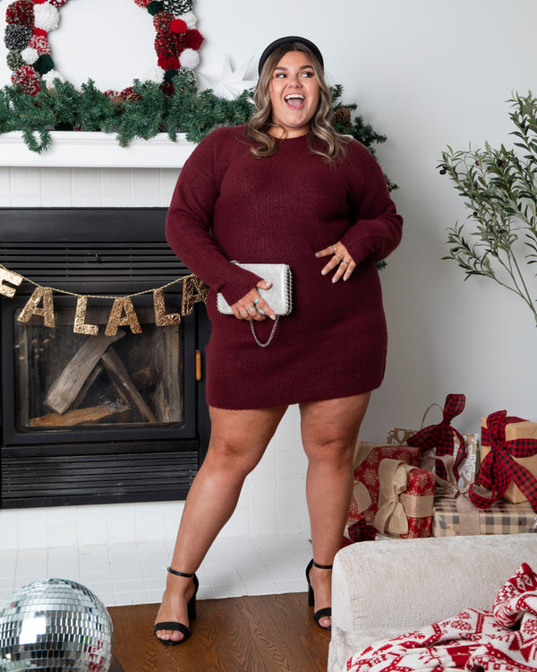 Sweater dress burgundy