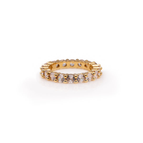 Eternity zircon ring gold plated / Bague éternité zircon plaquée or