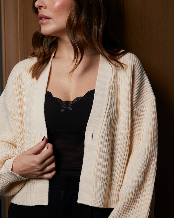 SELENA - CARDIGAN, MELANGE DE BEIGE