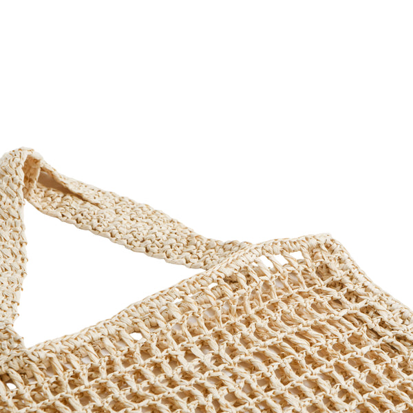 BEIGE CROCHET TOTE  / SAC CROCHET BEIGE