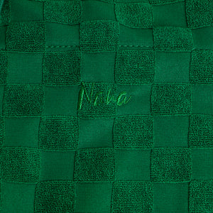 SAC JACQUARD VERT EFFET DAMIER