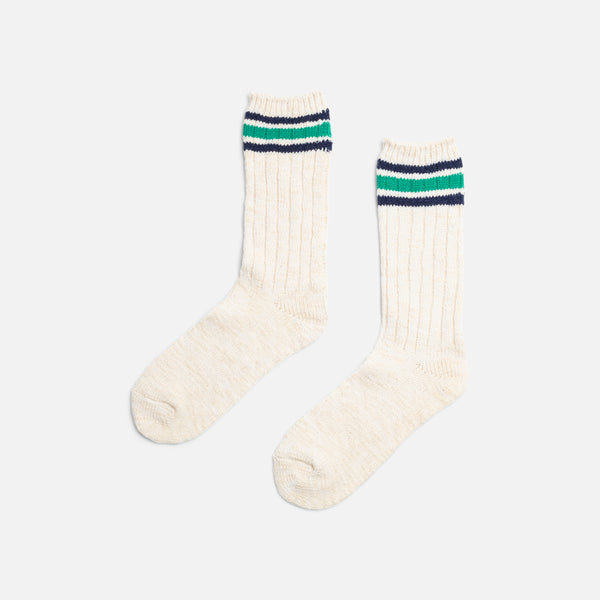 CHAUSSETTES VERTES AVEC BANDES EN CONTRASTE