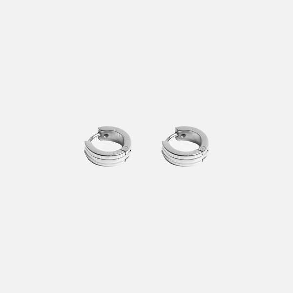 SMALL Huggies earrings silver