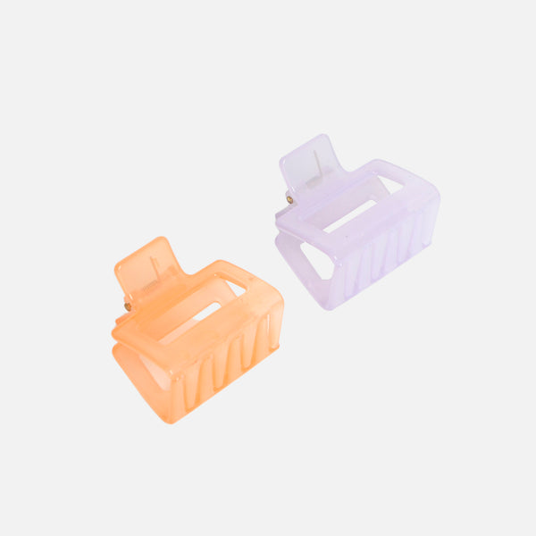 PACK OF 2 HAIR CLIP ORANGE AND LILAC / PAQUET DE 2 PINCES À CHEVEUX LILAS ET ORANGE