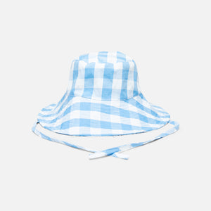 BLUE WIDE BRIME HAT
