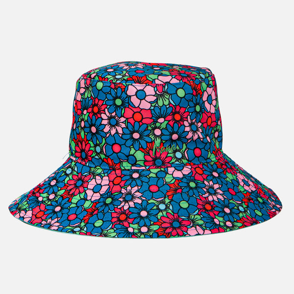 CANEVAS HAT ALLOVER PRINT FLOWERS