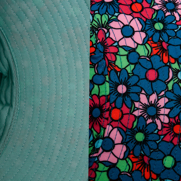 CANEVAS HAT ALLOVER PRINT FLOWERS