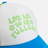 MULTICOLOR TRUCKER CAP WITH EMPOWERING QUOTE