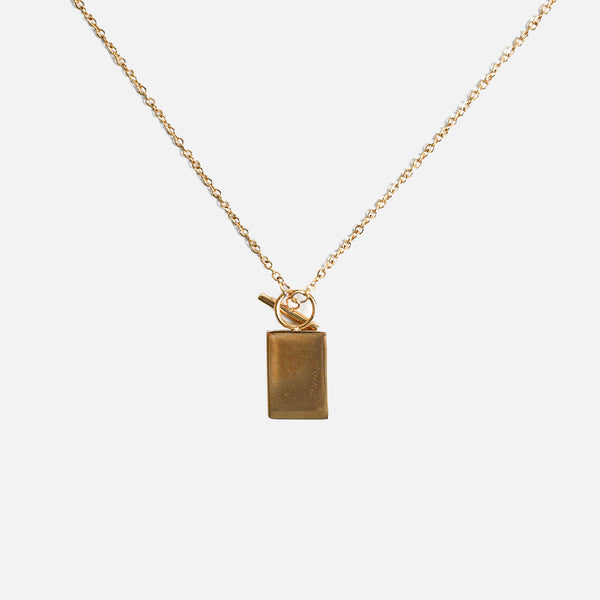 Square pendant gold plated / Pendentif carré plaqué or