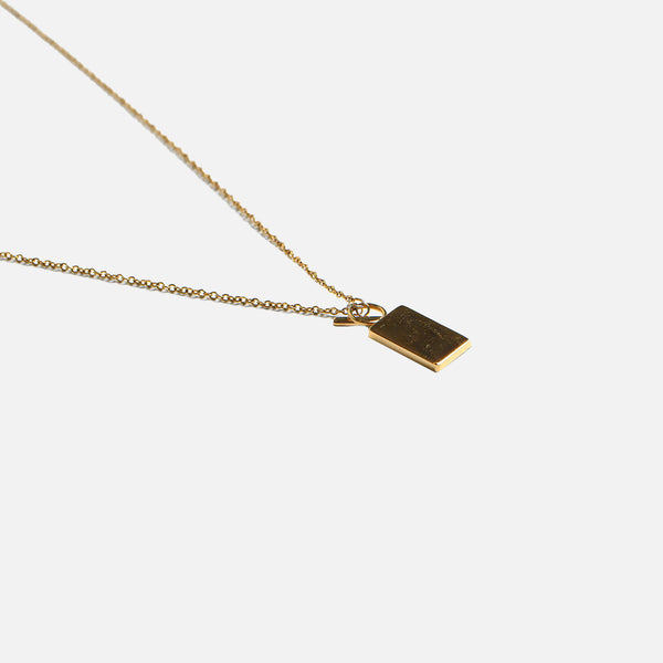 Square pendant gold plated / Pendentif carré plaqué or