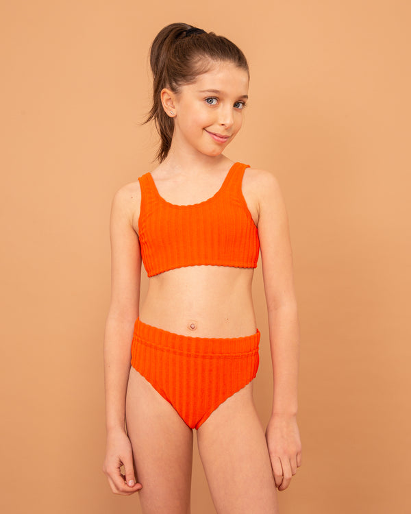 Geneviève bikini top tangerine rib 