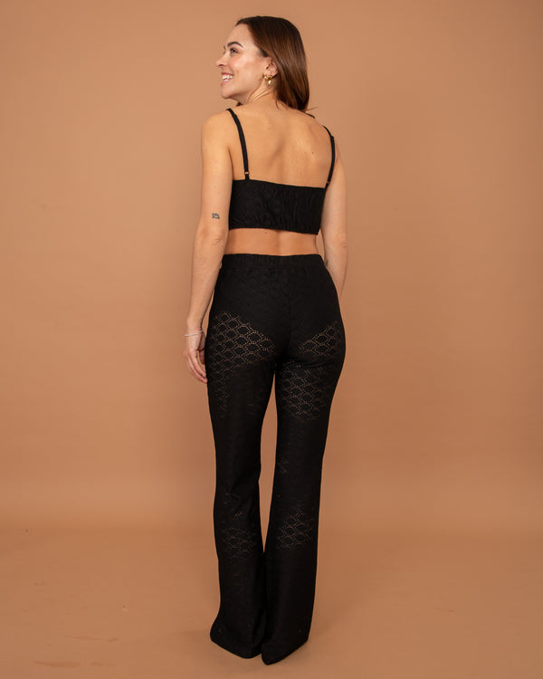 Black Knitted lace pant