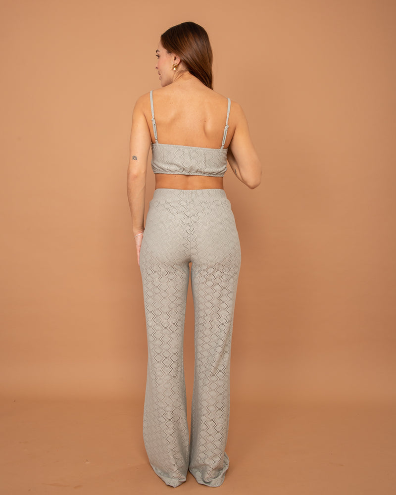 Sage green Knitted lace pant
